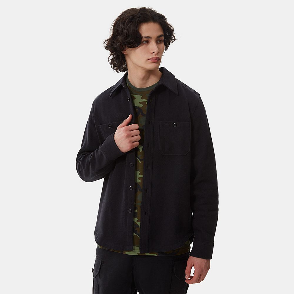 The North Face Shirts Mens Australia - The North Face Valley Twill Black (TSN-139762)